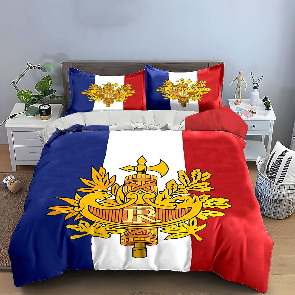 French Flag Bedding Set Bedding Duvet Cover Set Duvet Cover Pillowcases (1 * Duvet Cover 2 * Pillowcases, without duvet insert)