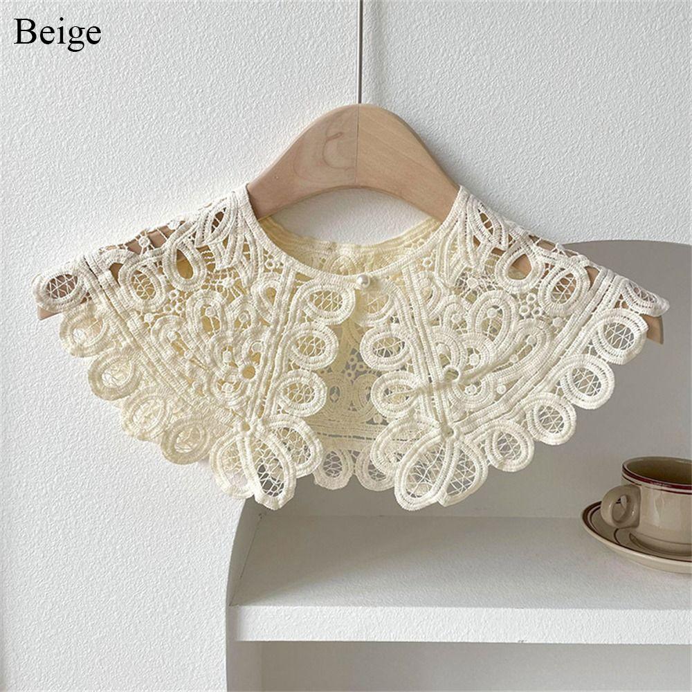 Crochet Detachable Collar Solid Color Clothes Accessories Casual Hollow Shawl Shirt