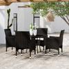 Día Y Noche - Día Y Noche Garden Dining Set 5 Pieces Black Synthetic Rattan