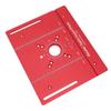 Router Table Insert Plate with 2 Rings Aluminum Alloy Woodworking Bench Flip Plate for Trimming Engraving Red Metric