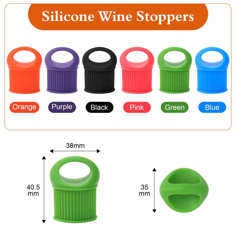 Silicone Wine Stopper Caps Bottle Sealer Reusable Wine Bottle Stopper Champagne Stopper Beer Bottle Stopper for Home Kitchen Bar