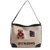 Cartoon Bear Canvas Bag for Women New Large Capacity Commuting Tote Bag Casual One-shoulder Crossbody Bag