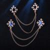 Attractive Easy Match Collar Brooch Women Men Rhinestone Decor Chain Tassel Clothing Brooch for Party