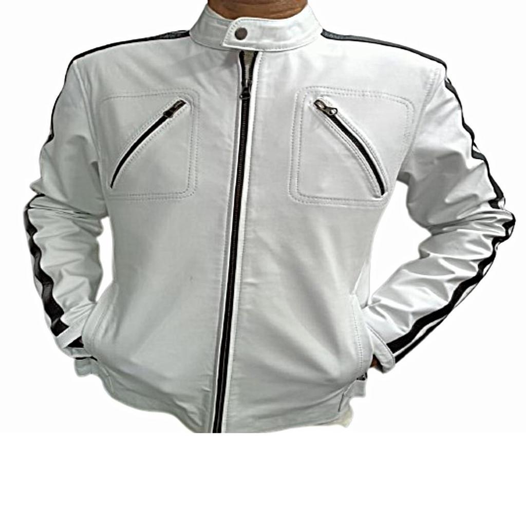 Мужская кожа овчины, косуха, мотоциклетная куртка, мотокуртка в стиле вестерн, белая кожаная куртка, куртка для вечеринок, специальный подарок для него