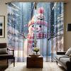 2-х компонентный HD цифровой белый наружный мультяшный снеговик занавеска украшение дома стиль украшение гостиная спальня через штангу занавеска