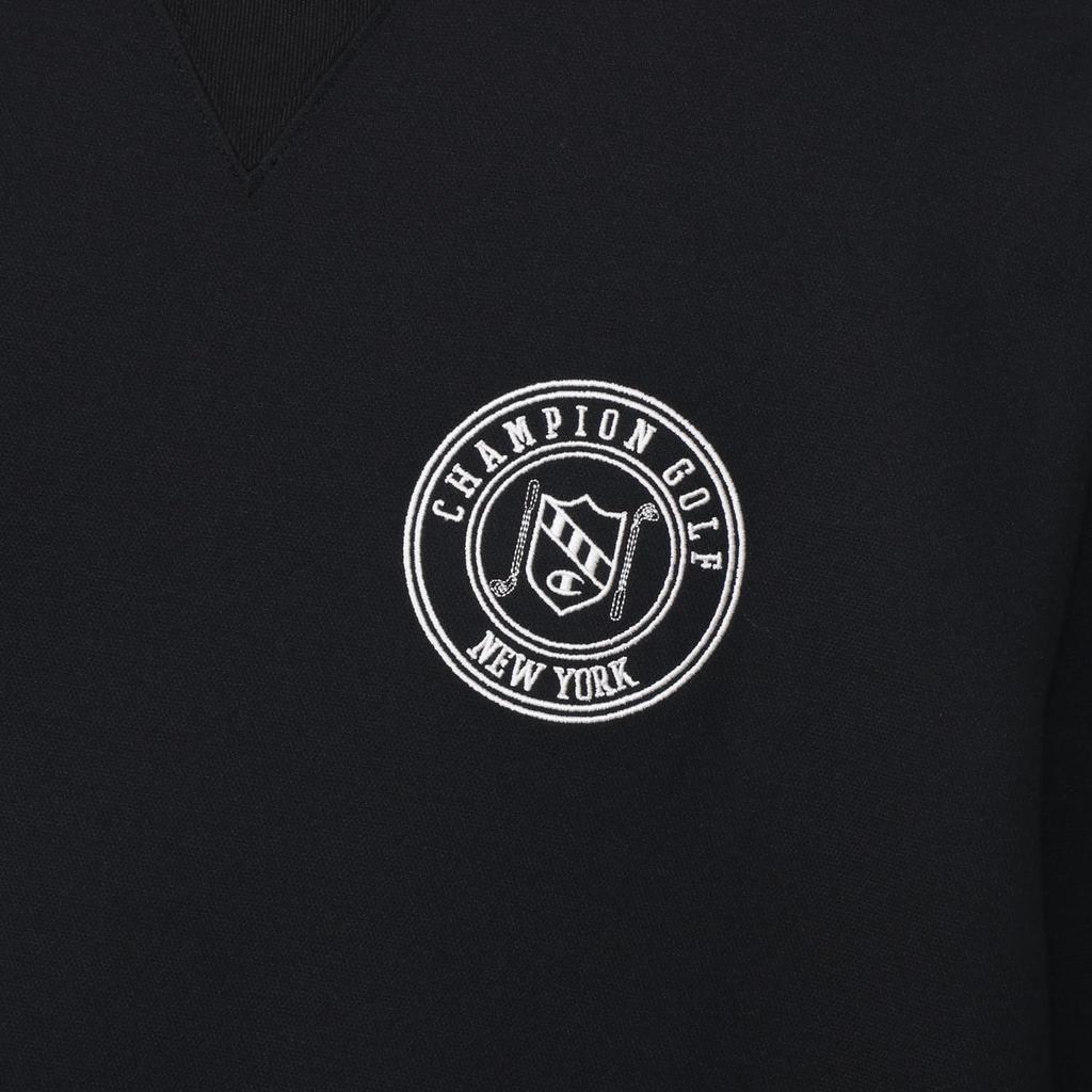 Футболка с длинным рукавом и графическим логотипом Quick UV Graphic Logo с длинным рукавом и воротником-стойкой, черная [Champion], рукав, сушка, защита, принт, рубашка, гольф, C3-AG401,