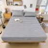 3Pcs Simple Lines Fitted Sheet Set Pure Cotton Bedding Set Soft Home Mattress Protector Cover with Pillowcases Bedroom Decor