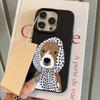 Платок в горошек Чехол для телефона из имитации кожи с щенком для iPhone 17 Air 16 E 15 14 Plus 13 12 11 Pro Max XS Max Силиконовый чехол