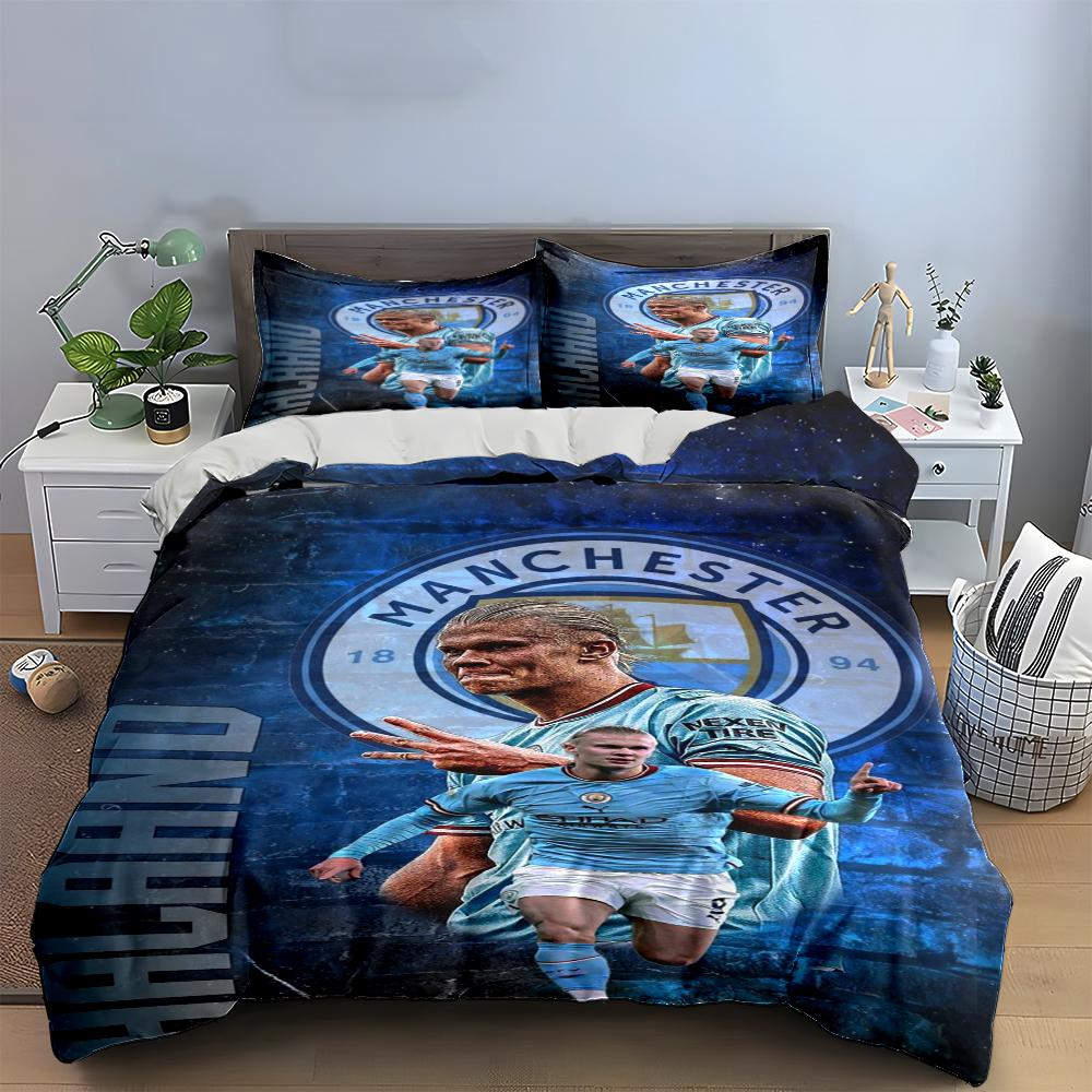 Manchester City Bedding Set Bedding Duvet Cover Set Duvet Cover Pillowcases Home Decor (1 * Duvet Cover 2 * Pillowcases, without duvet insert)