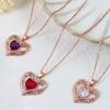 Heart Shaped Diamond Pendant Fashion Copper Plated Necklace Jewelry Accessories for Women