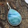 Larimar Gemstone Women Pendant 925 Sterling Silver Handmade Jewelry Pendant For Gift