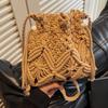 Ретро Легкий Ручной Плетения Рюкзак со Шнурком и Защитой от Кражи для Поездок на Работу