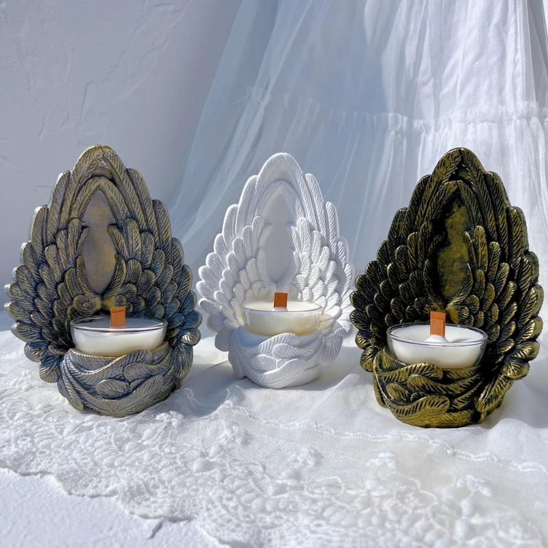 Latest Models Angel Wings Silicone Candle Mold for Candle Holder Tea Light Cement Candlestick Jar Gypsym Concrete Succulent