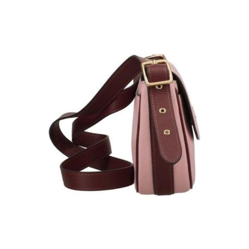 COACH Macie 23 Snap Flap Closure Pebbled Leather Saddle Bag Shoulder Crossbody Medium Women's Pink