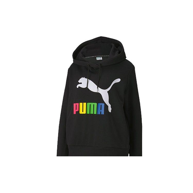 Puma CLASSICS Толстовки Женские Черные С капюшоном Умеренный Обычный 595915-81