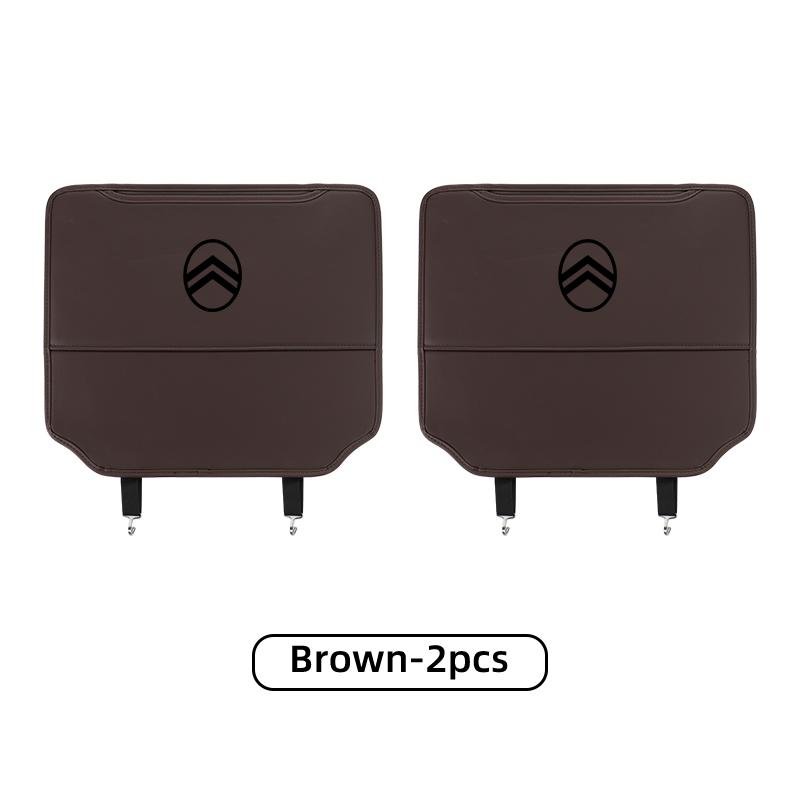 Car Seat Back Protective Mat Anti-kick Pad With Storage Pocket Accessories For Citroen C1 C2 C4 C3 C5 Berlingo Celysee Cactus