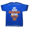 Смешные футболки Eat Sleep Basketball Repeat Хлопок Уличная одежда Короткий рукав Подарки на День Рождения Летний Стиль Футболка Мужская Одежда