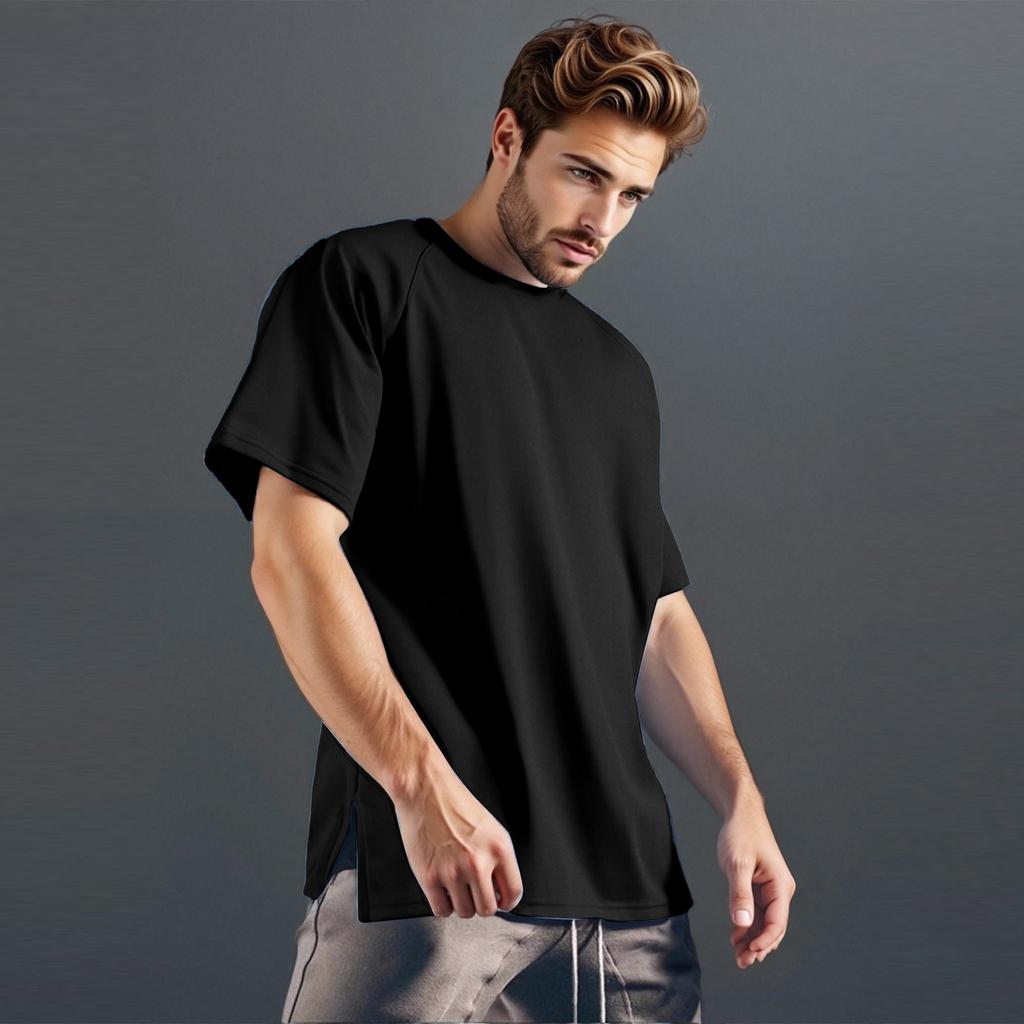 Men's Casual Short-sleeved Sports Fitness Color Men's T-shirt Base Shirt