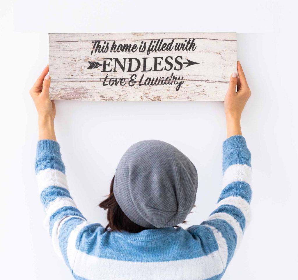 Inkdotpot Stretched Canvas Quotes Wall Art Decor, This Home Is Filled With Endless Love & Laundry Wall Decor-twoRustic Wall Art Sign
