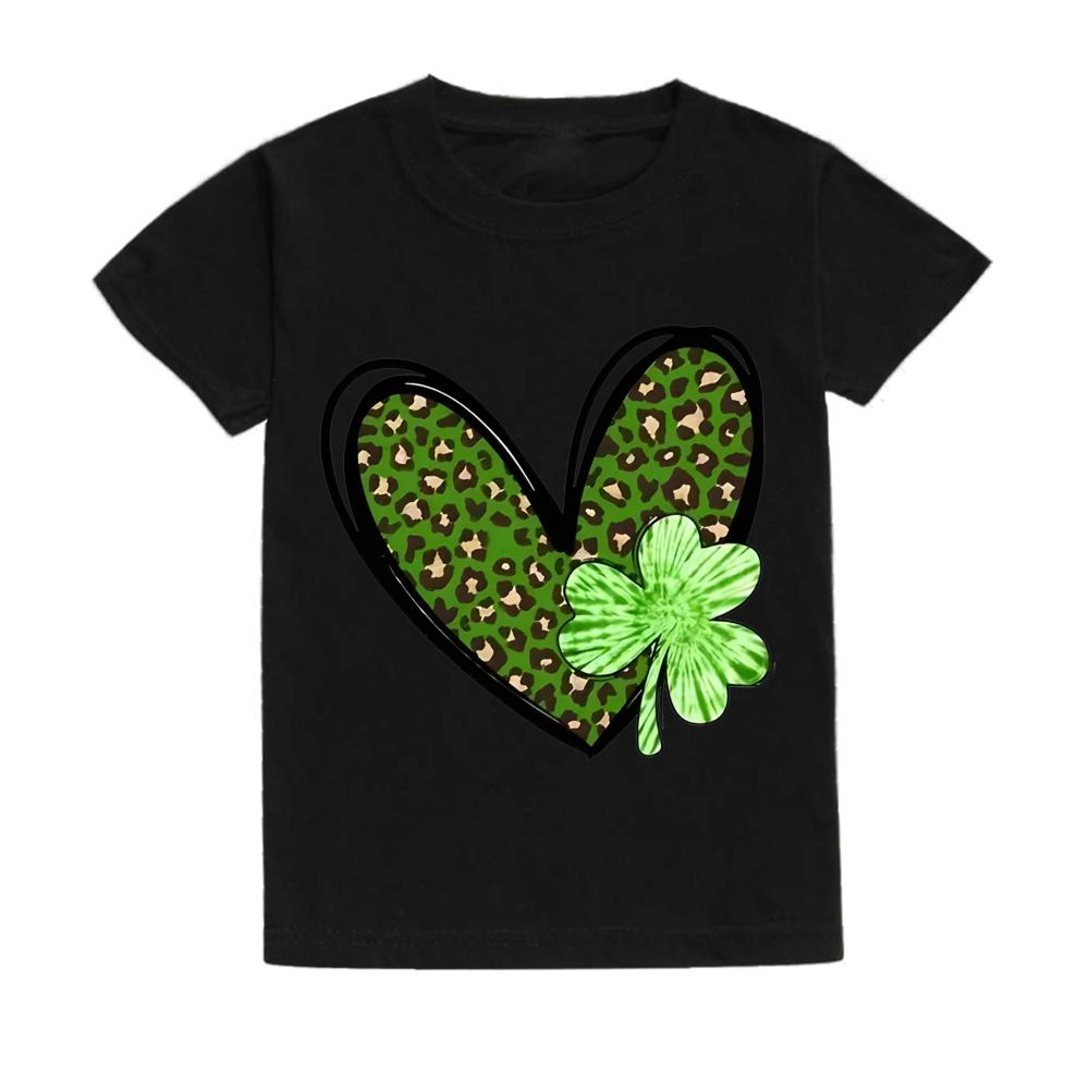 Kids St Patricks Day Shirt Clover in Heart Kids St Paddys Day Shirt Boy Girl Shamrock Heart Tee St Patricks Day Toddler Tee