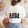 Цветная футболка Rise and Shine. Женская ретро-футболка с вдохновляющим рисунком.