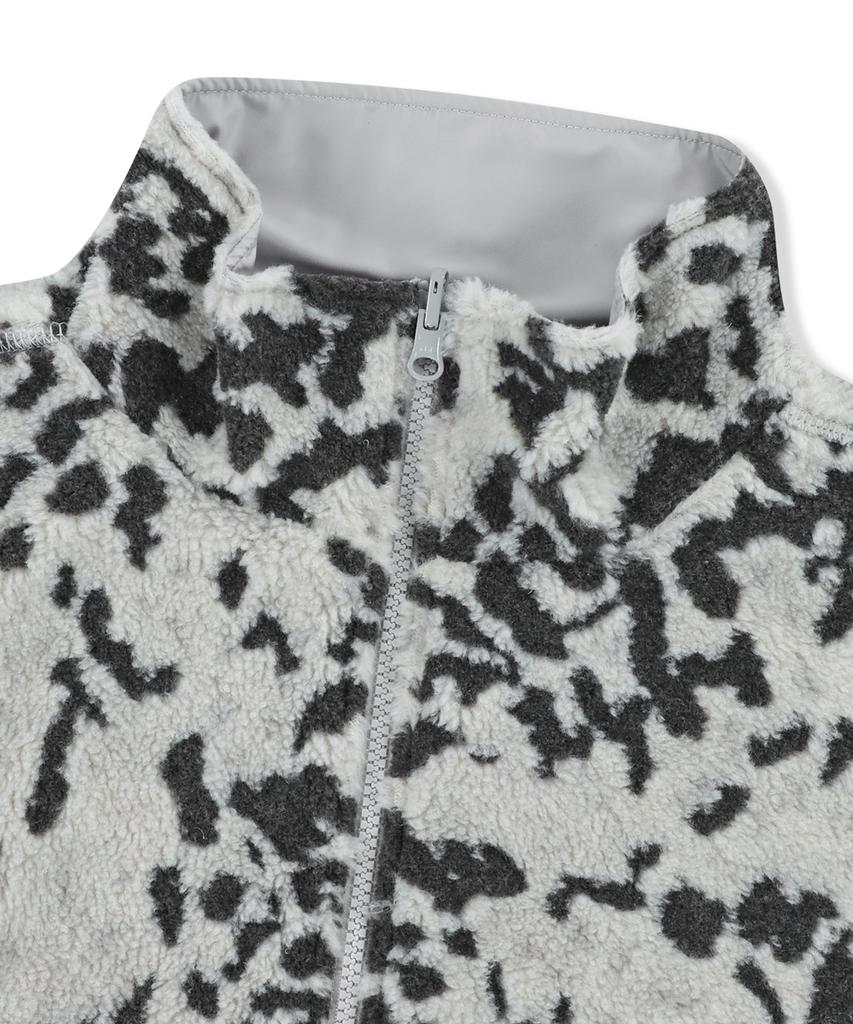 Yeseyesee Reversible Leopard Fleece Jacket Silver