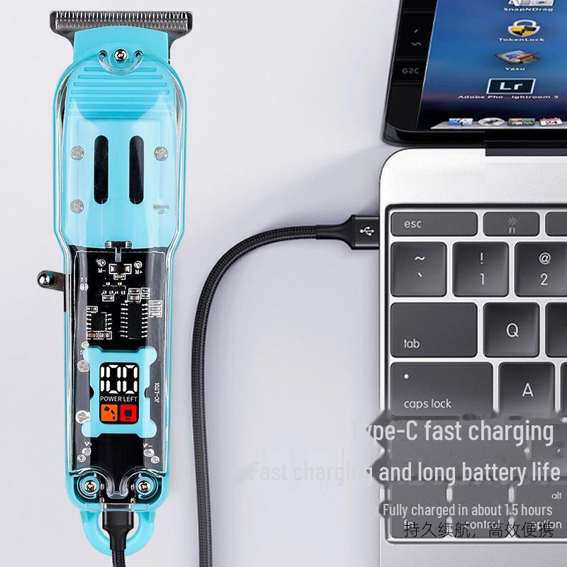 Rechargeable Electric Hair Clippers with LCD Display for Men's Shaving