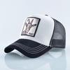 Модная бейсболка Мужская Женская Snapback Хип-Хоп Козырек с Защелкой Шерстяная Вышивка Козла Стритвир Тракеры Дышащая Сетка Черная Кепка