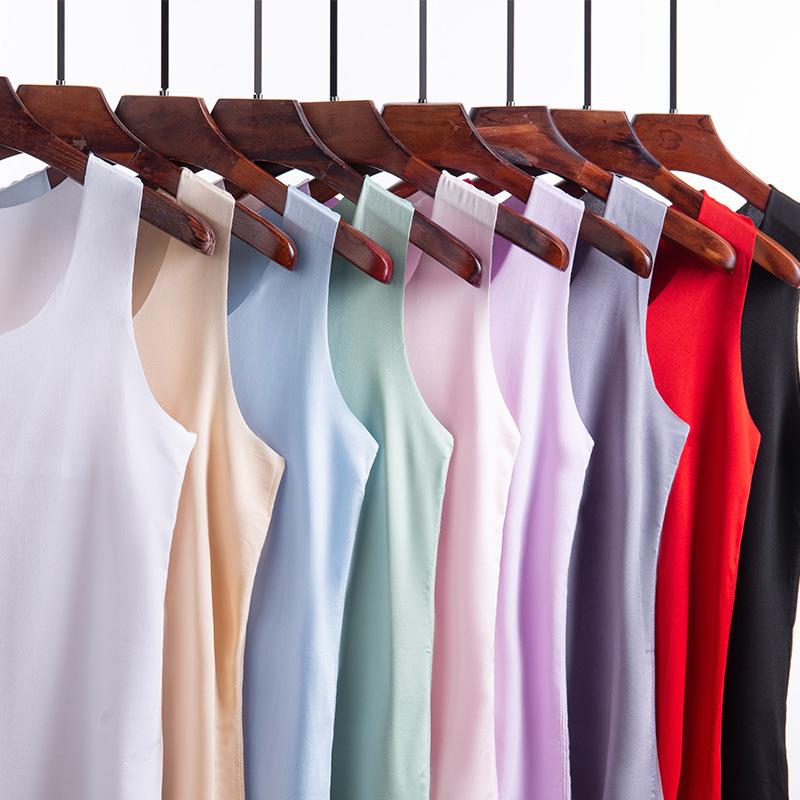 Women's Seamless Ice Silk Vest, Thin Sling, Women's Inner Sleeveless All-match Blouse, Bottoming