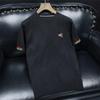 Мужской корейский вязаный топ slim fit, повседневный, с коротким рукавом, с круглым вырезом, Осень/Зима 2025