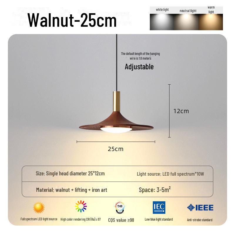 Retro Wabi-Sabi Japanese Log Style Chandelier for Dining Table or Bar