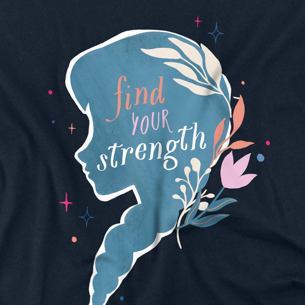 Frozen Unisex Adult Find Your Strength Anna Silhouette T-Shirt