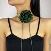 Stylish Rose Blossom Necklace Simulation Flower Neckchain Women Girls Collarbone Chain Eye Catching Choker Accessory