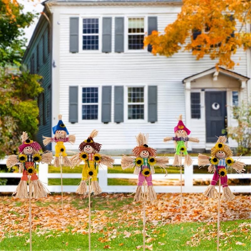 Halloween Scarecrow Decorations Fall Harvest Scarecrow for Autumn,Garden,Thanksgiving Decor Standing Scarecrow Decor