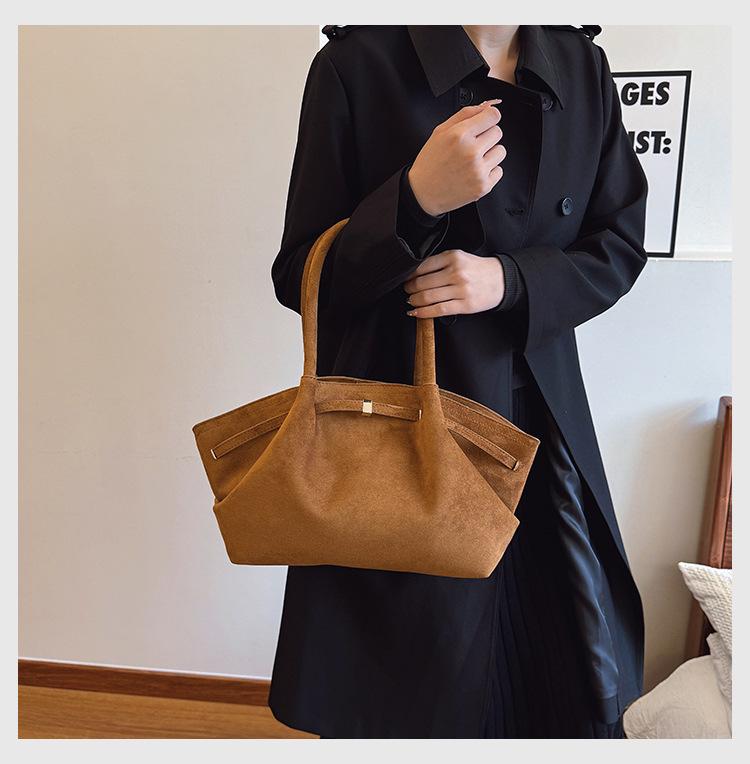 2025 Женская ретро матовая сумка-тоут: Высококлассная, простая, одноплечевая сумка