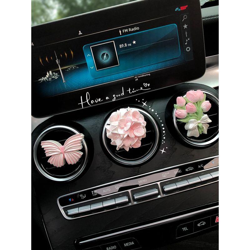 Fancy Tulip Butterfly Flower Car Aromatherapy Fragrant Stone Car Vent Decoration Car Interior Decoration Ornament