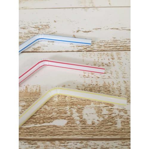 Yamato Bussan Straws, White, Pink, and Blue, 21cm, Bendable Colored Straws, No Bag (N), Commercial Use, 500 Straws