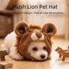 Skin Friendly Dog Plush Lion Hat Funny Cat Costume Headwear Pet Lion Mane Hat  Home Holiday