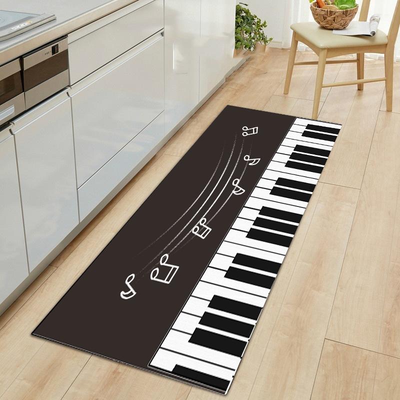 Коврик с 3D-печатью серии Piano Keyboard, большой коврик, ковры для гостиной, спальни, коврики для кухни, коврики, нескользящие