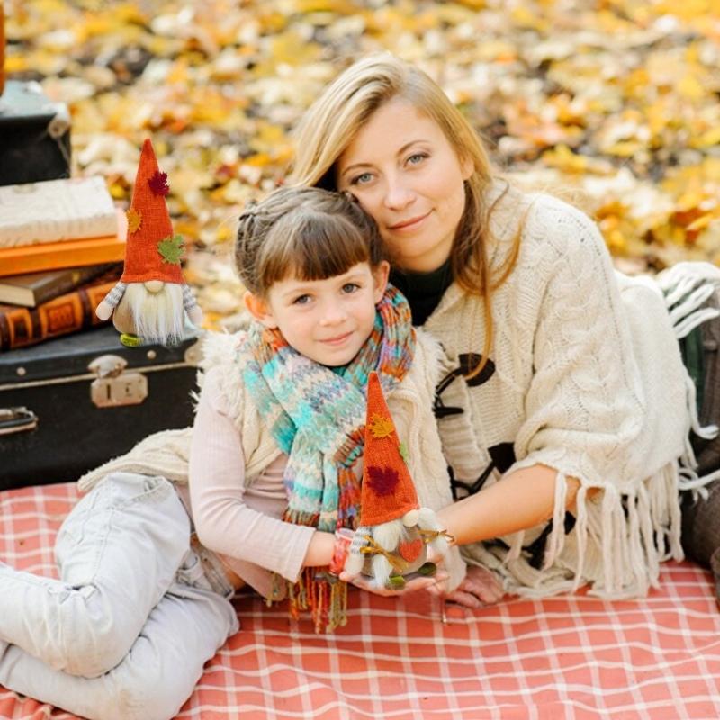 Осенние Кленовые Гномы Кукла Мягкая Фланелевая Ткань Ручная Работа Сезонный Дисплей Для Украшения Каминной Полки И Декоры Для Подарков