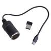 Переходник-конвертер USB Type C на гнездо прикуривателя для автомобиля, шнур-адаптер для прикуривателя автомобиля, автомобильного пылесоса