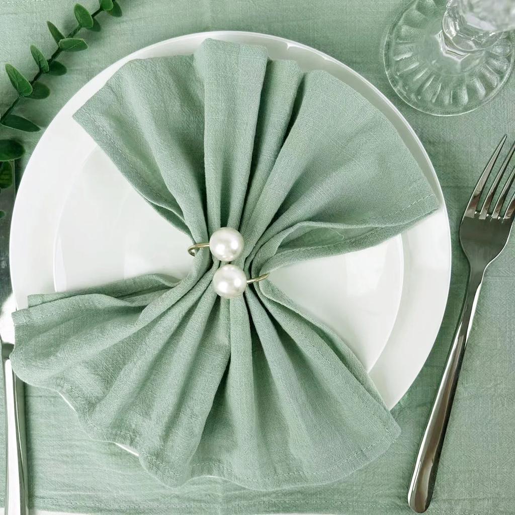 Салфетки 24 шт., хлопковые мягкие салфетки для ужина, ткань 30x45 см, нежно-голубые салфетки в деревенском стиле для свадебной вечеринки, украшения пасхального стола