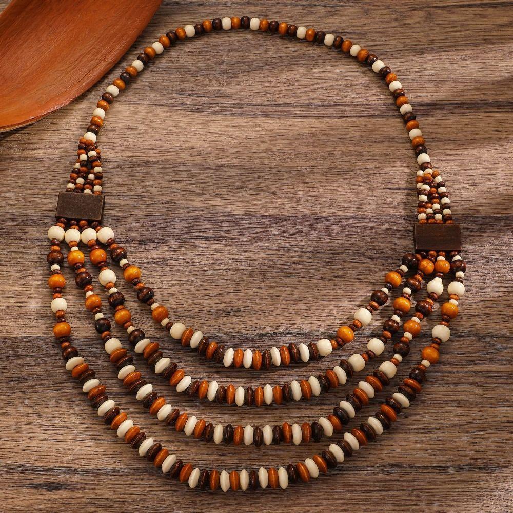 Красочный богемный набор ожерелий в этническом стиле, геометрическое ожерелье из бусин, свадебные украшения