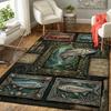 Fish Collection Pattern Rug Floor Mat for Living Room or Bedroom Soft and Comfortable Carpet a Gift for Birthday and Holiday.