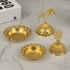 Incense Burner Hollow Golden Tower Oil Burner Arab Style Portable Censer Holder For Home Hotel Incense Holder Desk Yoga Ornament