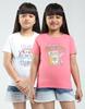 Girls Printed Round Neck Half Sleeve Tops Pack of 2