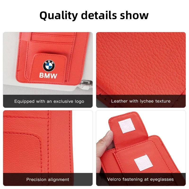 BAGE7 Car Sticker Hot Hot For BMW Car Sun Visor Eyeglass Clip Wallet ID Card Storage Bag For BMW F12 F13 G30 G32 F34 F40 F45 F46 X1 X2 pklg3