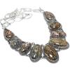 Ocean Jasper Gemstone Handmade 925 Silver Jewelry Necklace 18" JCN484-465