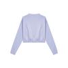 Adidas Crop Crew Neck Long Sleeve Sweatshirt Women Tops Light-Purple HF4154