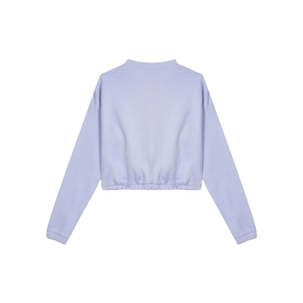 Adidas Crop Crew Neck Long Sleeve Sweatshirt Women Tops Light-Purple HF4154